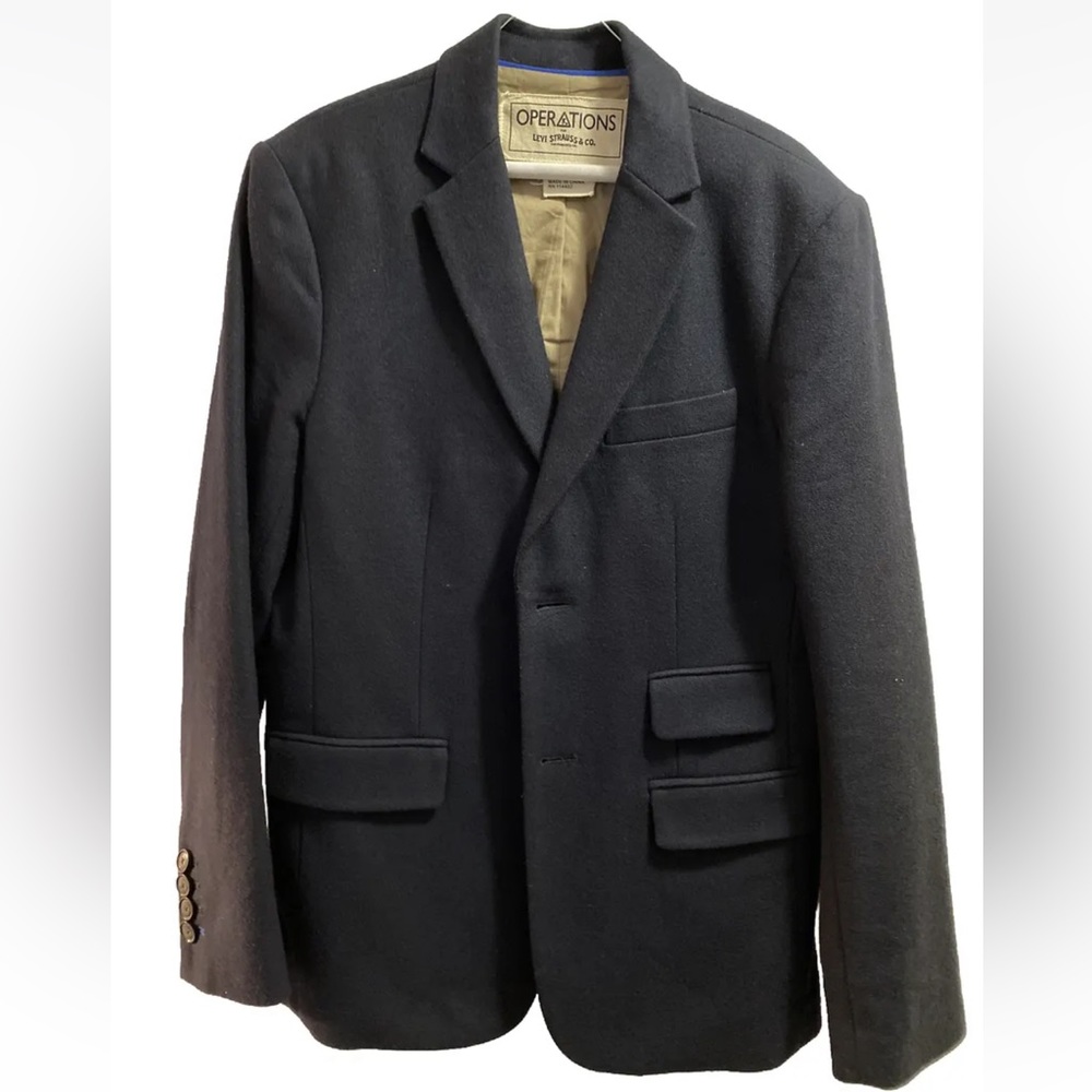 Operations For Levi Strauss Co. Rare Navy Blue Wool Blend Blazer Sport Coat, M